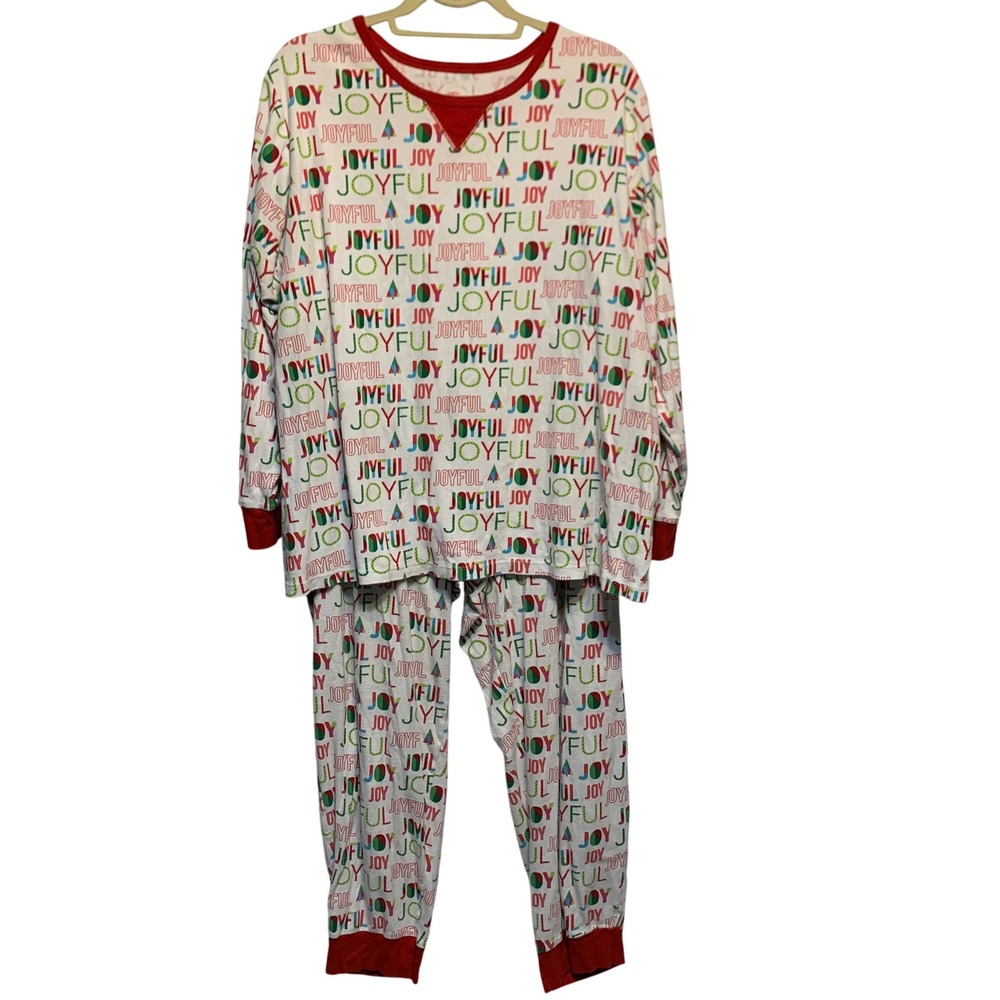 Wondershop Pajama Set 2X Womens Christmas Joyful Holiday Cotton Sleepwear